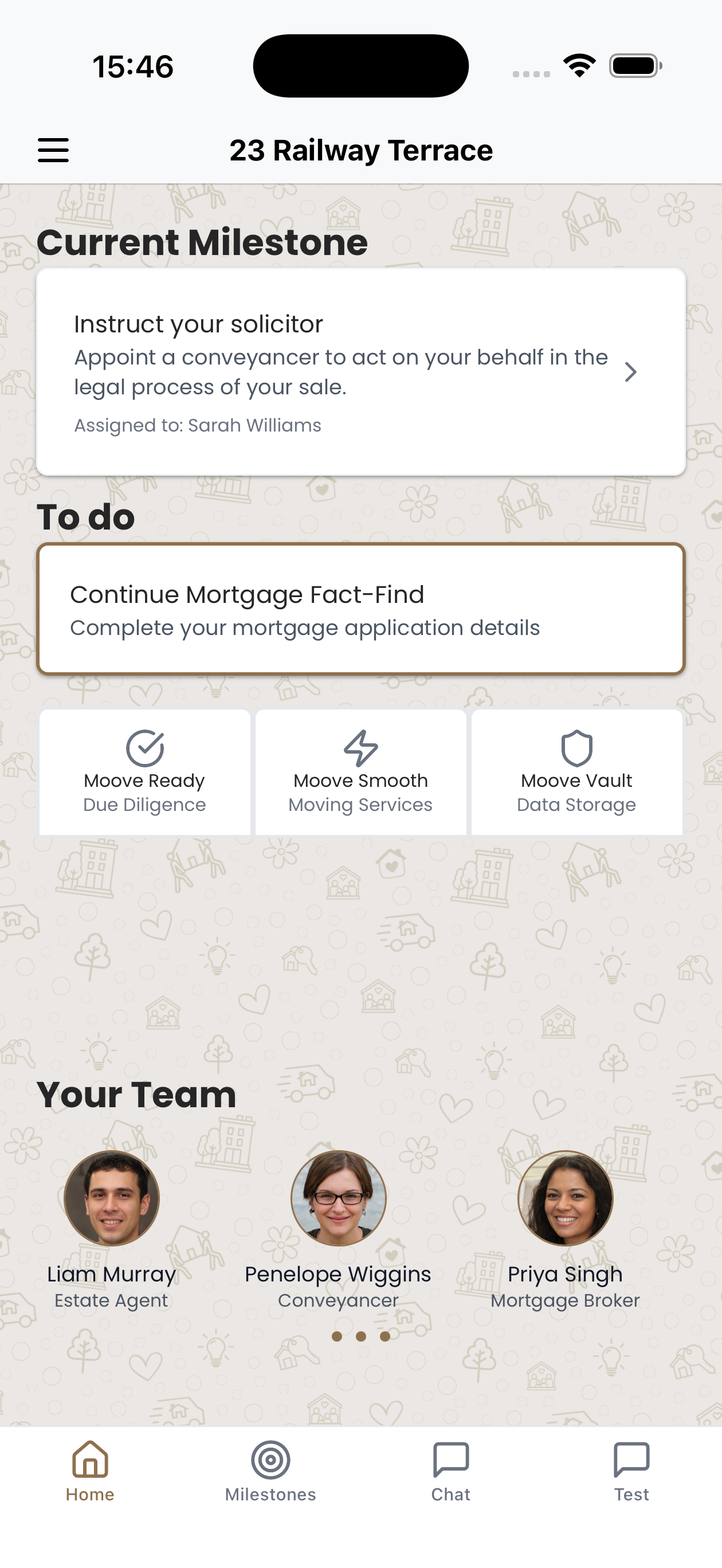 openmoove white-label app home screen